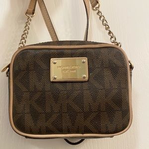 Michael Kors PVC Signature Brown Crossbody Purse